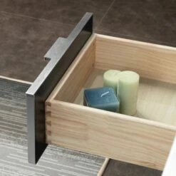 WOODBRIDGE Venice 42"x21"x33" Solid Wood Bath Vanities Side Cabinet In Grey With Brushed Nickel Trim And Engineered Stone Composite Vanity Top In Dark Gray With 3 Pre-Drilled Holes For 8-inch Widespread Faucet. -Woodbridgebath Shop 617a527fb08fd thumb 600x600