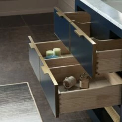 WOODBRIDGE Venice 42"x21"x33" Solid Wood Bath Vanities Side Cabinet In Navy Blue And Gold Trim And Carrara Marble Vanity Top Cabinet With 3 Pre-Drilled Holes For 8-inch Widespread Faucet. -Woodbridgebath Shop 617a6244e7e5c thumb 600x600