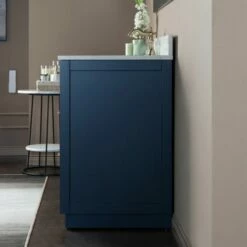 WOODBRIDGE Venice 42"x21"x33" Solid Wood Bath Vanities Side Cabinet In Navy Blue With Gold Trim And Engineered Stone Composite Vanity Top In Carrara White 3 Pre-Drilled Holes For 8-inch Widespread Faucet. -Woodbridgebath Shop 617a6381b488b thumb 600x600