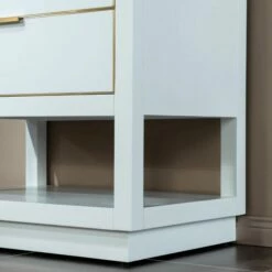 WOODBRIDGE Venice 42"x21"x33" Solid Wood Bath Vanities Side Cabinet In White With Gold Trim And Engineered Stone Composite Vanity Top In Dark Gray With 3 Pre-Drilled Holes For 8-inch Widespread Faucet. -Woodbridgebath Shop 617a6c1cb321c thumb 600x600