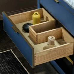 WOODBRIDGE Venice 30"x21"x33" Solid Wood Bath Vanities Side Cabinet In Navy Blue And Gold Trim And Carrara Marble Vanity Top Cabinet With 3 Pre-Drilled Holes For 8-inch Widespread Faucet. -Woodbridgebath Shop 617f970bafbb6 thumb 600x600