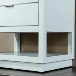 WOODBRIDGE Venice 30"x21"x33" Solid Wood Bath Vanities Side Cabinet In White And Brushed Nickel Trim And Carrara Marble Vanity Top Cabinet With 3 Pre-Drilled Holes For 8-inch Widespread Faucet. -Woodbridgebath Shop 617fa48583c2d thumb 600x600