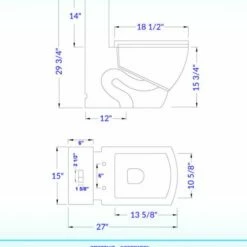 WOODBRIDGE Modern Square Design One Piece Dual Flush 1.28 GP Toilet,Chair Height With Soft Closing Seat, Oil Rubbed Bronze Button B0920-ORB, White -Woodbridgebath Shop 61a5c80f55e16 thumb 600x600