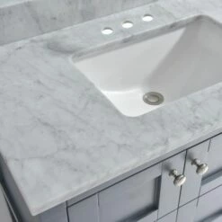 WOODBRIDGE CAVT4322-4 Vanity Top With Under Mount Bowl, 43"x22", Carra White, NATUAL Stone -Woodbridgebath Shop 61bc3d9b0b820 thumb 600x600