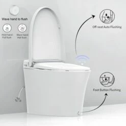 WOODBRIDGE BW5100S One Piece Modern,Slim, Tankless And High Efficiency Toilet With Battery Operated Auto Flushing -Woodbridgebath Shop 61c166e3d321c thumb 600x600