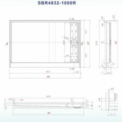 WOODBRIDGE SBR4832-1000R Solid Surface Shower Base With Recessed Trench Side Including Stainless Steel Linear Cover, 48" L X 32" W X 4" H,Right Drain White Color -Woodbridgebath Shop 61dd3e868776b thumb 600x600