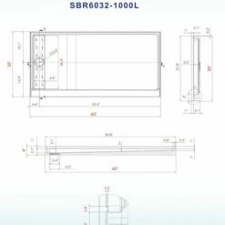 WOODBRIDGE SBR6032-1000L Solid Surface Shower Base With Recessed Trench Side Including Stainless Steel Linear Cover, 60" L X 32" W X 4" H, Left Drain White Color -Woodbridgebath Shop 61de9f7badad9 thumb 600x600