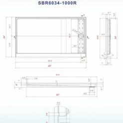 WOODBRIDGE SBR6034-1000R Solid Surface Shower Base With Recessed Trench Side Including Stainless Steel Linear Cover, 60" L X 34" W X 4" H, Right Drain, White Color -Woodbridgebath Shop 61dfc8eac30db thumb 600x600