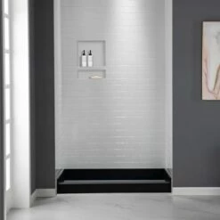 WOODBRIDGE SW1620D Shampoo/Soap Double Niche, Black -Woodbridgebath Shop 620616da06504 thumb 600x600