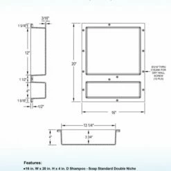 WOODBRIDGE SW1620D Shampoo/Soap Double Niche, Black -Woodbridgebath Shop 620b478c9a025 thumb 600x600