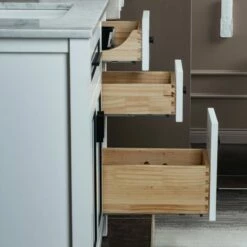 WOODBRIDGE Milan 37" Floor Mounted Single Basin Vanity Set With Solid Wood Cabinet In White And Engineered Stone Composite Vanity Top In Fish Belly White With Pre-installed Undermount Rectangle Bathroom Sink In White And Pre-Drilled 3-Hole For 8-inch Wid -Woodbridgebath Shop 623add5d3c240 thumb 600x600