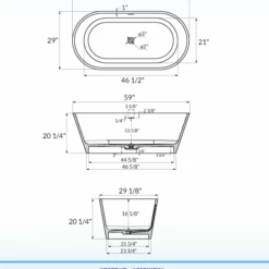 WOODBRIDGE 59 In. X 29 In. Luxury Contemporary Solid Surface Freestanding Bathtub In Matte White -Woodbridgebath Shop 6242bf5c5ef7a thumb 600x600