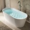 WOODBRIDGE 67 In. X 31.375 In. Luxury Contemporary Solid Surface Freestanding Bathtub In Matte White -Woodbridgebath Shop 6242c498d9ac7 thumb 600x600