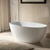 WOODBRIDGE 67 In. X 30.75 In. Luxury Contemporary Solid Surface Freestanding Bathtub In Matte White -Woodbridgebath Shop 6242ca5f7076d thumb 600x600
