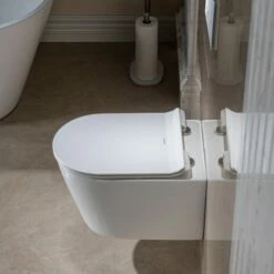 WOODBRIDGE Wall Hung 1.60 GPF/0.8 GPF Dual Flush Elongated Toilet With In-Wall Tank And Carrier System. F0130 + WHTA001 -Woodbridgebath Shop 62441487591ec thumb 600x600