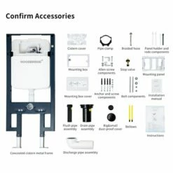 WOODBRIDGE Wall Hung 1.60 GPF/0.8 GPF Dual Flush Elongated Toilet With In-Wall Tank And Carrier System. F0130 + WHTA001 -Woodbridgebath Shop 6244148a9315b thumb 600x600