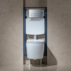 WOODBRIDGE Wall Hung 1.60 GPF/0.8 GPF Dual Flush Elongated Toilet With In-Wall Tank And Carrier System. F0130 + WHTA001 -Woodbridgebath Shop 6244148b07f84 thumb 600x600