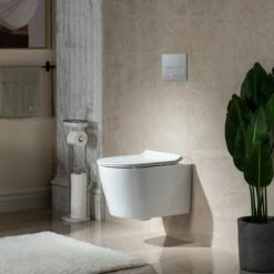 WOODBRIDGE Wall Hung 1.60 GPF/0.8 GPF Dual Flush Elongated Toilet With In-Wall Tank And Carrier System. F0130 + WHTA001 -Woodbridgebath Shop 6244148f8f6de thumb 600x600