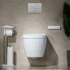 WOODBRIDGE Intelligent Compact Elongated Dual-flush Wall Hung Toilet With Bidet Wash Function, Heated Seat & Dryer. Matching Concealed Tank System And White Marble Stone Slim Flush Plates Included.LT611 + SWHT611+FP611-WH -Woodbridgebath Shop 624417244ffbb thumb 600x600