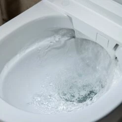 WOODBRIDGE Intelligent Compact Elongated Dual-flush Wall Hung Toilet With Bidet Wash Function, Heated Seat & Dryer. Matching Concealed Tank System And White Marble Stone Slim Flush Plates Included.LT611 + SWHT611+FP611-WH -Woodbridgebath Shop 6244173432590 thumb 600x600