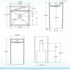 WOODBRIDGE 17-3/4 X 17-3/4" X 35-5/8" Contemporary One Piece Solid Surface Pedestal Bathroom Sink With Single Faucet Hole And Overflow -Woodbridgebath Shop 624fef1e227f1 thumb 600x600