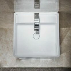 WOODBRIDGE 17-3/4 X 17-3/4" X 35-5/8" Contemporary One Piece Solid Surface Pedestal Bathroom Sink With Single Faucet Hole And Overflow -Woodbridgebath Shop 624fef25a666e thumb 600x600