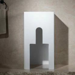 WOODBRIDGE 17-3/4 X 17-3/4" X 35-5/8" Contemporary One Piece Solid Surface Pedestal Bathroom Sink With Single Faucet Hole And Overflow -Woodbridgebath Shop 624fef2b03a75 thumb 600x600