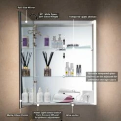 Best Seller WOODBRIDGE Contemporary 24”W X 30"H Surface Mount Frameless One Door Medicine Cabinet With Mirror Defogger And Soft Close Hinges, MCL2430 -Woodbridgebath Shop 626266e57fc74 thumb 600x600