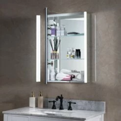 Best Seller WOODBRIDGE Contemporary 24”W X 30"H Surface Mount Frameless One Door Medicine Cabinet With Mirror Defogger And Soft Close Hinges, MCL2430 -Woodbridgebath Shop 626266ed102b4 thumb 600x600