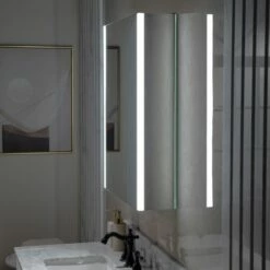 Best Seller WOODBRIDGE Contemporary 24”W X 30"H Surface Mount Frameless One Door Medicine Cabinet With Mirror Defogger And Soft Close Hinges, MCL2430 -Woodbridgebath Shop 626266efc261e thumb 600x600