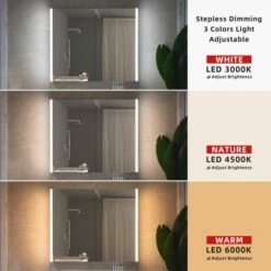 WOODBRIDGE Contemporary 36”W X 30"H Surface Mount Frameless 2 Doors Medicine Cabinet With Mirror Defogger And Soft Close Hinges, MCL3630 -Woodbridgebath Shop 62626907c5979 thumb 600x600