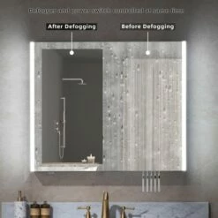 WOODBRIDGE Contemporary 36”W X 30"H Surface Mount Frameless 2 Doors Medicine Cabinet With Mirror Defogger And Soft Close Hinges, MCL3630 -Woodbridgebath Shop 62626908c2b52 thumb 600x600