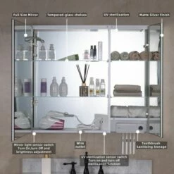 WOODBRIDGE Contemporary 36”W X 30"H Surface Mount Frameless 2 Doors Medicine Cabinet With Mirror Defogger And Soft Close Hinges, MCL3630 -Woodbridgebath Shop 6262690aab985 thumb 600x600