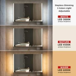 WOODBRIDGE Contemporary 48”W X 30"H Surface Mount Frameless Tri View Medicine Cabinet With Mirror Defogger And Soft Close Hinges, MCL4830 -Woodbridgebath Shop 62626a21bb83d thumb 600x600