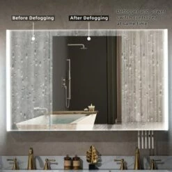 WOODBRIDGE Contemporary 48”W X 30"H Surface Mount Frameless Tri View Medicine Cabinet With Mirror Defogger And Soft Close Hinges, MCL4830 -Woodbridgebath Shop 62626a22e899c thumb 600x600