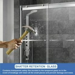 WOODBRIDGE Frameless Bathtub Shower Doors 56-60" Width X 62"Height With 5/16"(8mm) Clear Tempered Glass, 2 Ways Opening & Double Sliding In Brushed Nickel Finish -Woodbridgebath Shop 626658dc173e4 thumb 600x600