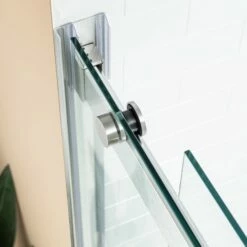 WOODBRIDGE Frameless Bathtub Shower Doors 56-60" Width X 62"Height With 5/16"(8mm) Clear Tempered Glass, 2 Ways Opening & Double Sliding In Brushed Nickel Finish -Woodbridgebath Shop 626658e057e5a thumb 600x600