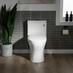 WOODBRIDGE Moder Design, Elongated One Piece Toilet Dual Flush 1.0/1.6 GPF,with Soft Closing Seat, White, T-0032 -Woodbridgebath Shop 628edb2fe1453 thumb 600x600