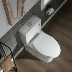 WOODBRIDGE Moder Design, Elongated One Piece Toilet Dual Flush 1.0/1.6 GPF,with Soft Closing Seat, White, T-0032 -Woodbridgebath Shop 628edb323ac14 thumb 600x600
