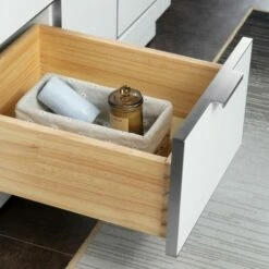 WOODBRIDGE Venice 60"x21"x33" Solid Wood Bath Vanities Side Cabinet In White With Brushed Nickel Trim And Engineered Stone Composite Vanity Top In Fish Belly White With 3 Pre-Drilled Holes For 8-inch Widespread Faucet. -Woodbridgebath Shop 62b2784798b24 thumb 600x600