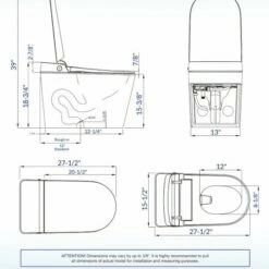 Best Seller WOODBRIDGE B0990S One Piece Elongated Smart Toilet Bidet With Auto Open & Close, Auto Flush, Foot Sensor Flush, LED Temperature Display, Heated Seat And Integrated Multi Function Remote Control, White -Woodbridgebath Shop 62c2a1944c4a8 thumb 600x600