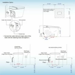 Best Seller WOODBRIDGE B0990S One Piece Elongated Smart Toilet Bidet With Auto Open & Close, Auto Flush, Foot Sensor Flush, LED Temperature Display, Heated Seat And Integrated Multi Function Remote Control, White -Woodbridgebath Shop 62c2a1948536c thumb 600x600