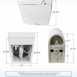 Best Seller WOODBRIDGE B0990S One Piece Elongated Smart Toilet Bidet With Auto Open & Close, Auto Flush, Foot Sensor Flush, LED Temperature Display, Heated Seat And Integrated Multi Function Remote Control, White -Woodbridgebath Shop 62c2a1a9e06ad thumb 600x600