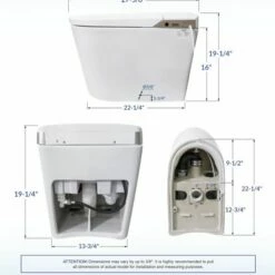 WOODBRIDGE B0980S Intelligent Smart Toilet, Massage Washing, Open & Close, Auto Flush,Heated Integrated Multi Function Remote Control, With Advance Bidet And Soft Closing Seat, White -Woodbridgebath Shop 62c2a21718bee thumb 600x600