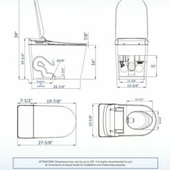 WOODBRIDGE B0980S Intelligent Smart Toilet, Massage Washing, Open & Close, Auto Flush,Heated Integrated Multi Function Remote Control, With Advance Bidet And Soft Closing Seat, White -Woodbridgebath Shop 62c2a2171dbe1 thumb 600x600