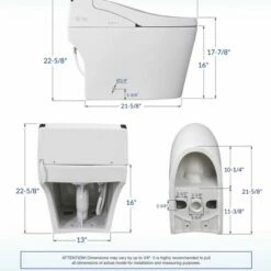 WOODBRIDGE B0960S Auto Flush, Auto Open & Auto Close, 1.28 GPF Single Flush Toilet With Intelligent Smart Bidet Seat And Wireless Remote Control, Chair Height -Woodbridgebath Shop 62c2a3eaa761a thumb 600x600