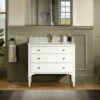 WOODBRIDGE Roma 37"x22"x38" Solid Wood Bath Vanity In White With Gold Hardware And Carrara Marble Top With Pre-Drilled Hole For Single Hole Faucet, Roma-3621-White+CAVT3722D-1 -Woodbridgebath Shop 62cbe494d2eac thumb 600x600