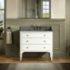 WOODBRIDGE Roma 37"x22"x38" Solid Wood Bath Vanity In White With Gold Hardware And Dark Gray Engineered Stone Composite Vanity Top With 3 Pre-Drilled Holes, Roma-3621-White+DGVT3722D-8 -Woodbridgebath Shop 62cbe5c7bde16 thumb 600x600