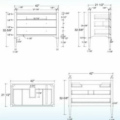 WOODBRIDGE Roma 43"x22"x38" Solid Wood Bath Vanity In White With Gold Hardware And Carrara Marble Top With 3 Pre-Drilled Holes, Roma-4221-White+CAVT4322D-8 -Woodbridgebath Shop 62cbea278c463 thumb 600x600