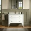 WOODBRIDGE Roma 43"x22"x38" Solid Wood Bath Vanity In White With Gold Hardware And Carrara Marble Top With Pre-Drilled Hole For Single Hole Faucet, Roma-4221-White+CAVT4322D-1 -Woodbridgebath Shop 62cbeb6b7d41c thumb 600x600